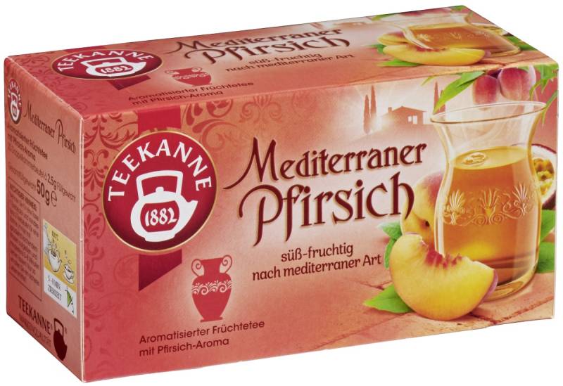 Teekanne Tee Mediterraner Pfirsich 20ST 50G