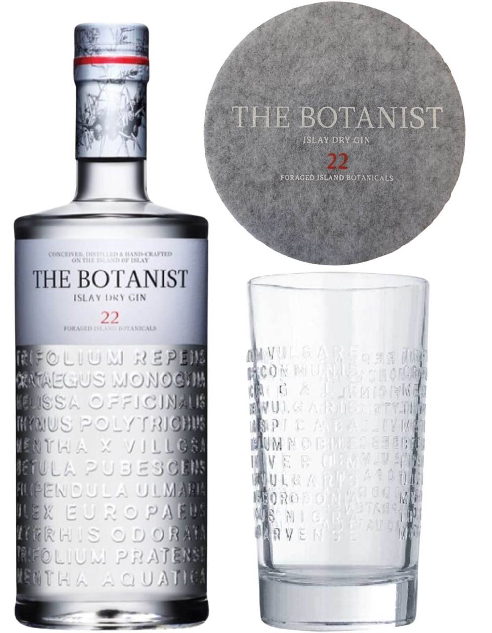 The Botanist Gin Islay Dry 22 0,7 Liter mit 2 Gratis Gläsern+Untersetzer