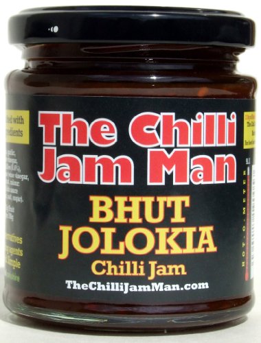 The Chilli Jam Man Heat-8 Bhut Jolokie Chilli 200g Marmeladenglas The Chilli Jam Man Heat-8 Bhut Jolokie Chilli 200g Marmeladenglas von Chilli Jam Man