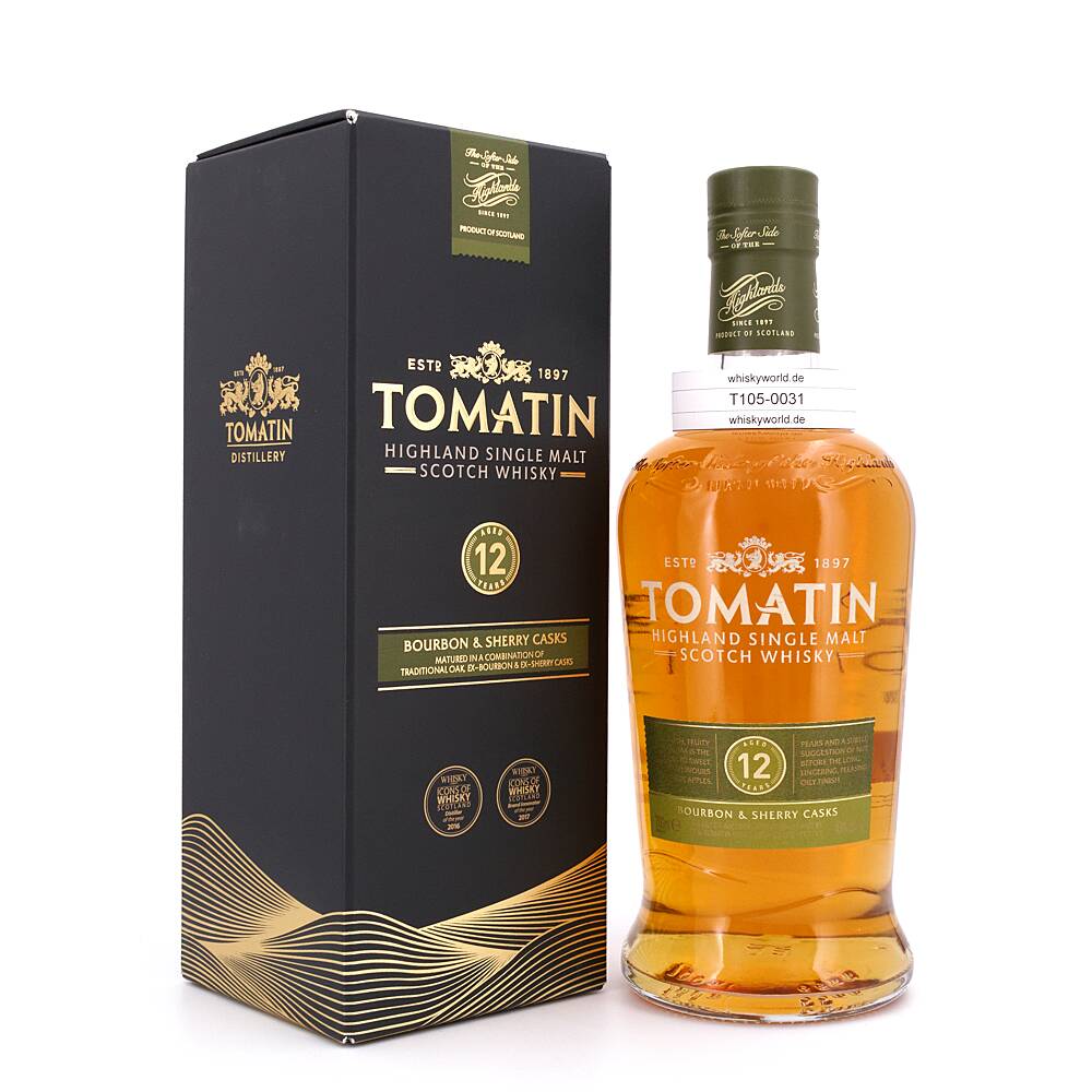 Tomatin Bourbon & Sherry Casks 12 Jahre 0,70 L/ 43.0% vol Tomatin Bourbon & Sherry Casks 12 Jahre 0,70 L/ 43.0% vol