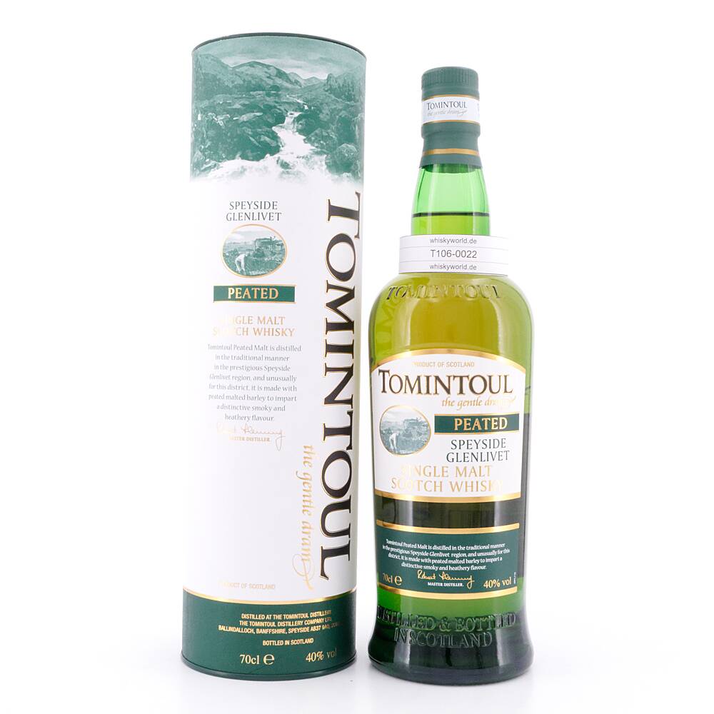 Tomintoul Peated Designänderung Flasche und 0,70 L/ 40.0% vol Tomintoul Peated Designänderung Flasche und 0,70 L/ 40.0% vol
