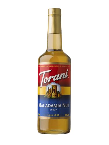 Torani - Macadamianuss (750 ml) / Macadamia Nut, Getränke- & Kaffee-Sirup, ausschließlich mit Rohrzucker und natürlichen Aromen von Torani