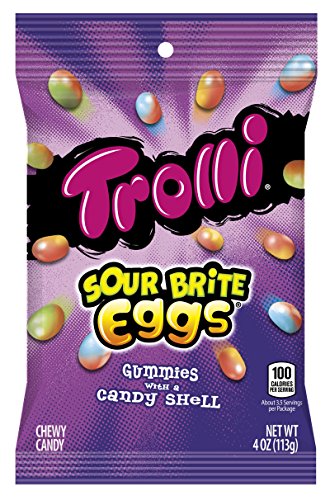 Trolli Sour Brite Eggs Gummy Candy, 4 Ounce Bag, Pack of 12 Trolli Sour Brite Eggs Gummy Candy, 4 Ounce Bag, Pack of 12