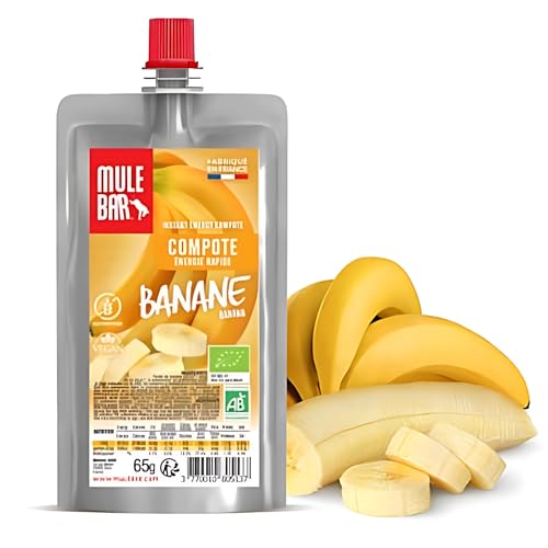 Mulebar Energy Sport Kompott - Banane - Bio - Vegan - Glutenfrei - 65g - Wiederverschließbar von MULEBAR