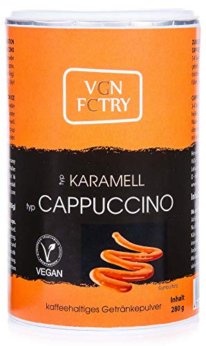 VGN FCTRY - Instant Kaffee - Typ: pflanzliche Cappuccino Alternative Karamell - 280g - vegan sojafrei glutenfrei von VGN FCTRY