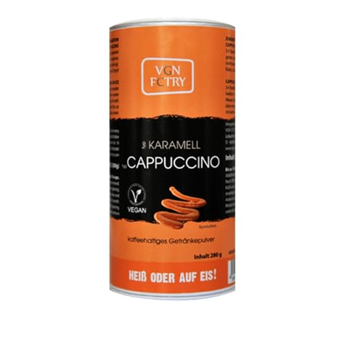 VGN FCTRY - Instant Kaffee - Typ: pflanzliche Cappuccino Alternative Karamell - 280g - vegan sojafrei glutenfrei von dutis