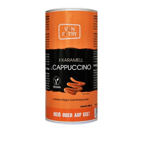 VGN FCTRY - Instant Kaffee - Typ: pflanzliche Cappuccino Alternative Karamell - 280g - vegan sojafrei glutenfrei von VGN FCTRY