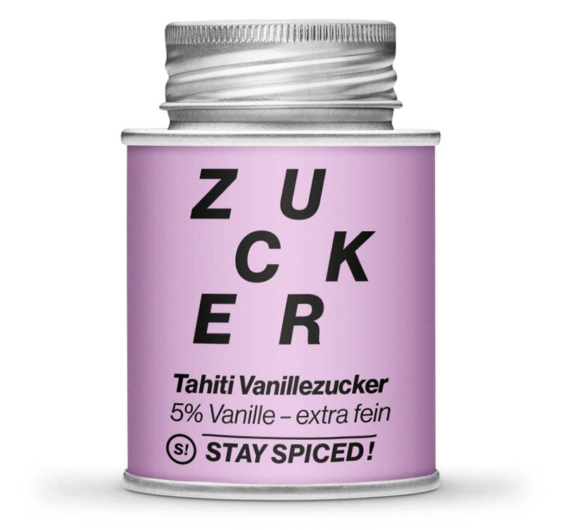 Vanillezucker 5% Tahiti Vanille, Backzucker, extra-fein, 170ml Schraubdose