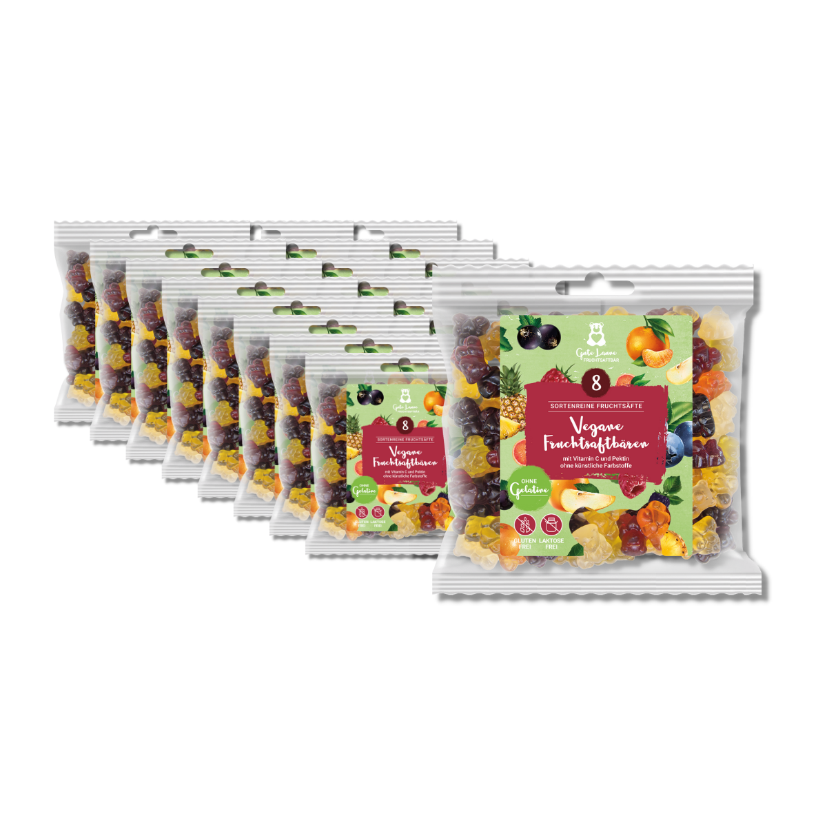 Vegane Fruchtsaftbären - Fruchtgummi Großverpackung (VE mit 23x 150g Tüten)