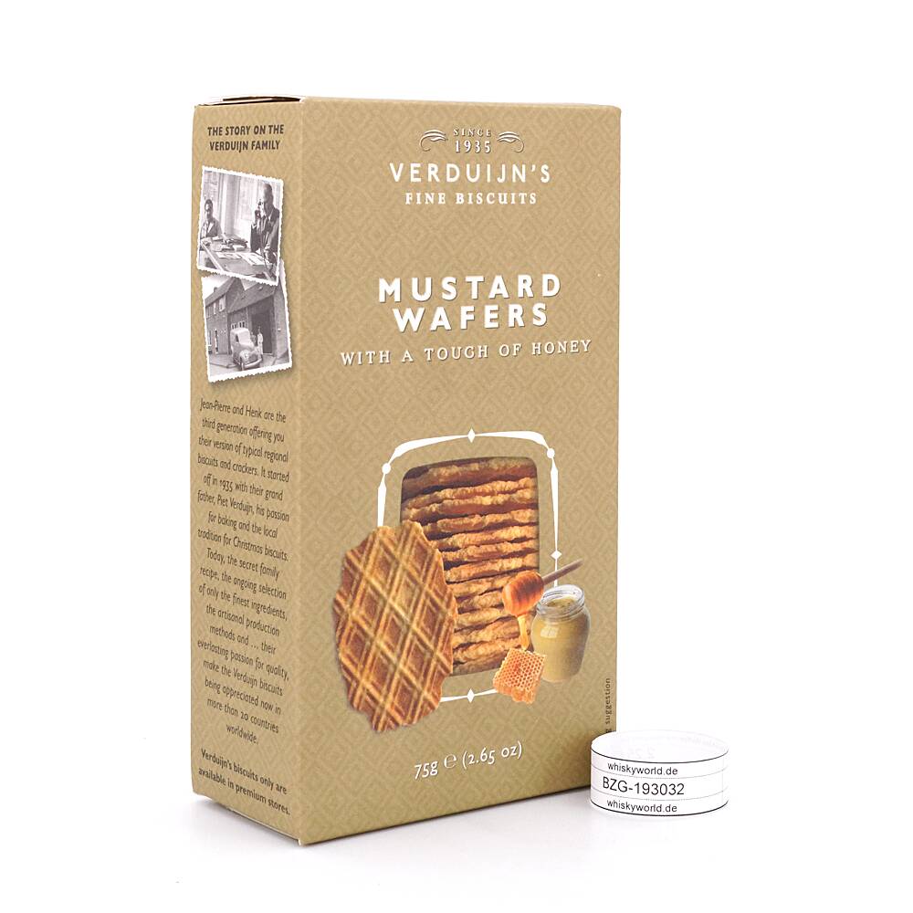 Verduijn's Mustard Wafers Käse-Waffeln mit Honig 75 g Verduijn's Mustard Wafers Käse-Waffeln mit Honig 75 g