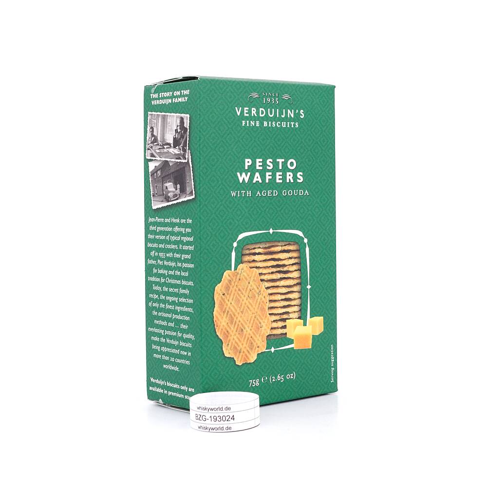 Verduijn's Pesto Wafers Käsewaffeln mit Basilikum 75 g Verduijn's Pesto Wafers Käsewaffeln mit Basilikum 75 g