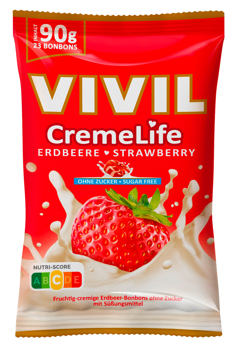 Vivil Creme Life Erdbeere ohne Zucker 90G Vivil Creme Life Erdbeere ohne Zucker 90G