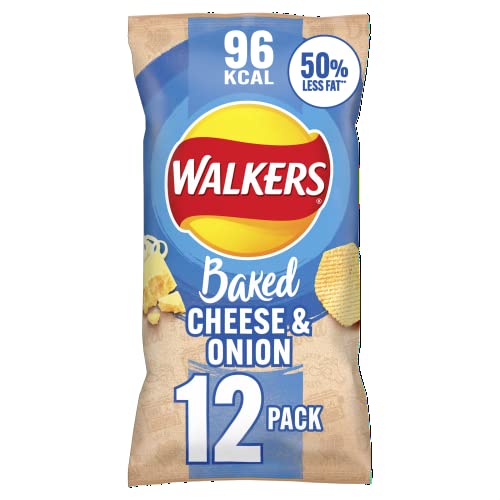 Walkers Ofenkäse und Zwiebelchips 12 x 22 g, blau von Walkers