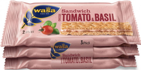 Wasa Sandwich Cheese Tomato & Basil 3x 40G
