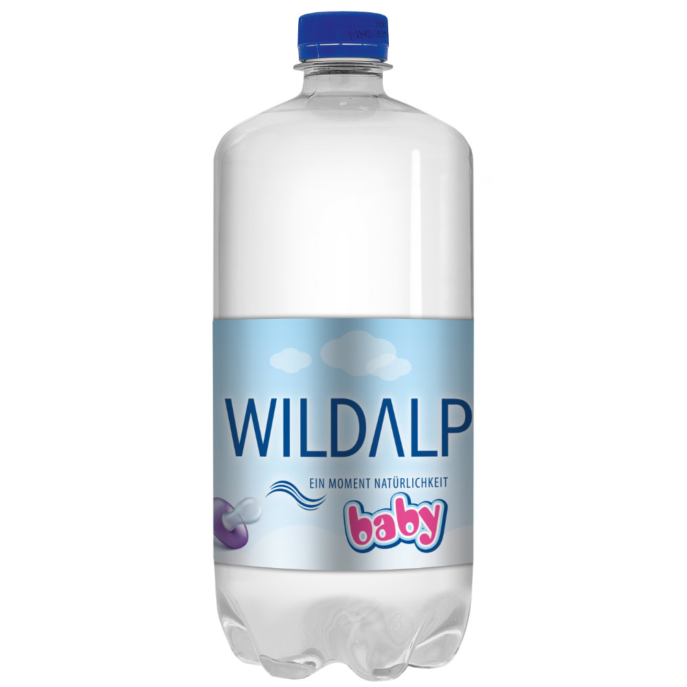 Wildalp reines Quellwasser Baby 1000ml - Besonders natriumarm - Ideal für die Zubereitung von Baby Nahrung - Qualitätswasser von WILDALP