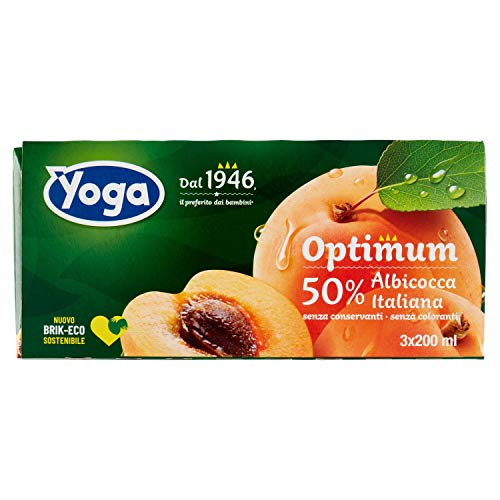 Yoga Optimum Pesca italienisch Fruchtsaft fruit juice Pfirsich 3x200ml brik von Yoga