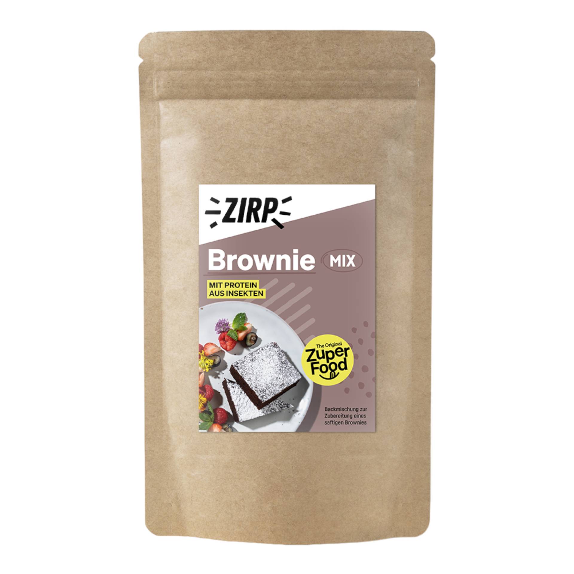 ZIRP Brownie Mix Fertigmischung 400g - Mit wertvollem Insektenprotein - Köstlich und im Handumdrehen fertig