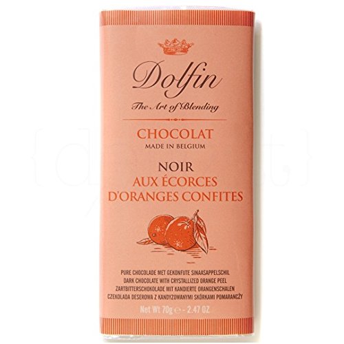 Zartbitterschokolade mit kandierten Orangen 70g. Dolfin. 15 Stk. von DOLFIN