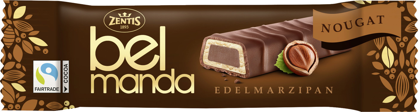 Zentis Belmanda Edel-Marzipan Riegel Nougat 40G Zentis Belmanda Edel-Marzipan Riegel Nougat 40G