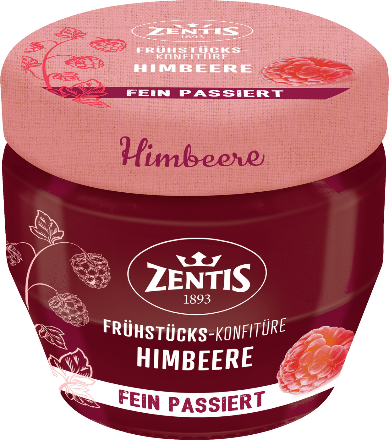 Zentis Frühstücks-Konfitüre fein passiert Himbeere 230G Zentis Frühstücks-Konfitüre fein passiert Himbeere 230G