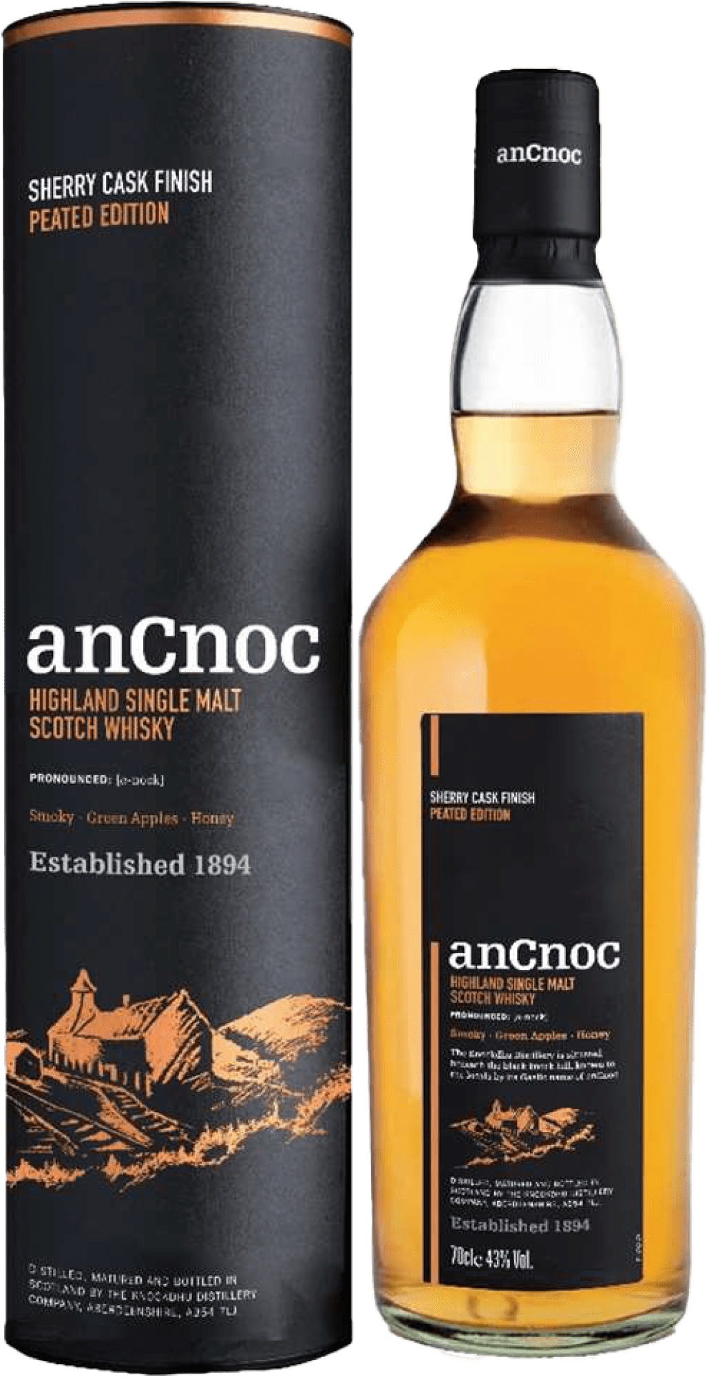 anCnoc Peated Sherry Cask Single Malt Scotch Whisky anCnoc Peated Sherry Cask Single Malt Scotch Whisky