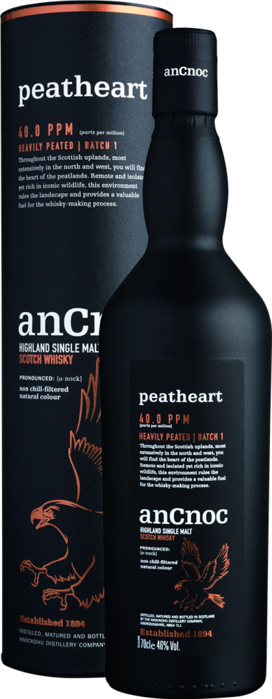 anCnoc Peatheart 40.0 PPM Highland Single Malt Scotch Whisky anCnoc Peatheart 40.0 PPM Highland Single Malt Scotch Whisky