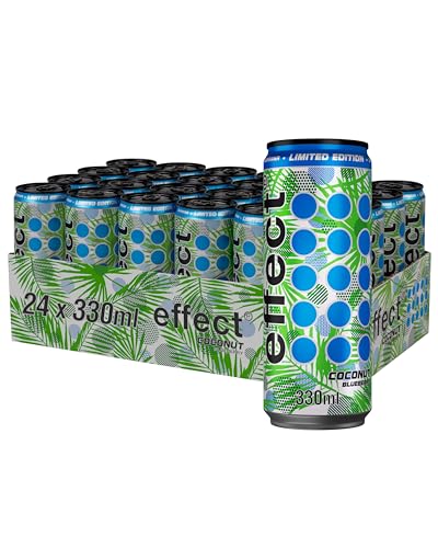effect COCONUT BLUEBERRY Energy Drink - 24 x 0,33l Dose - Mit dem Geschmack paradiesischer Kokosnuss und fruchtiger Blaubeere - Angenehme Erfrischung an heißen Tagen von Effect