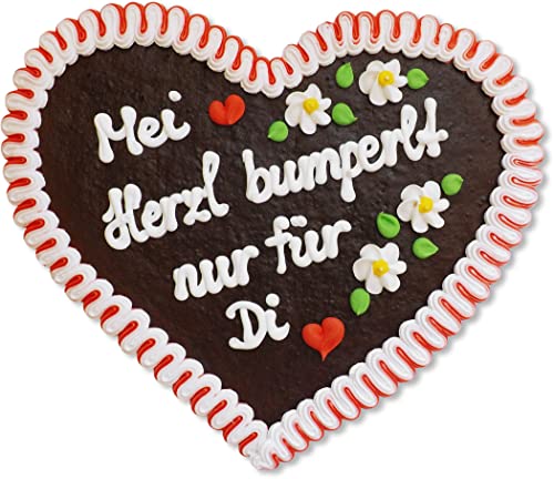 Lebkuchenherz - 32cm - Mei Herzl bumperlt nur für Di - Geschenk für die Freundin, Frau und alle Lieben Lebkuchenherz - 32cm - Mei Herzl bumperlt nur für Di - Geschenk für die Freundin, Frau und alle Lieben von Lebkuchenwelt