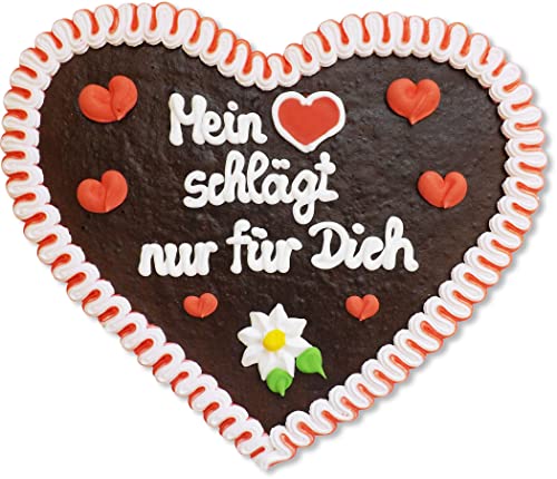 Lebkuchenherz - 32cm - Mein Herz schlägt nur für Dich - Die perfekte Liebesbotschaft für Freund und Freundin von Lebkuchenwelt