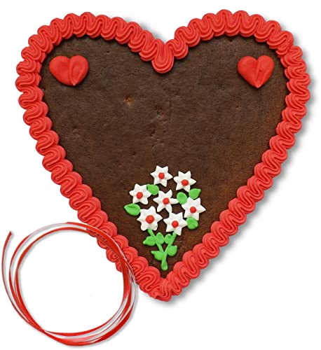 Lebkuchenherz Rohling mit Rand und Deko, 21 cm - L5 - rot Lebkuchenherz Rohling mit Rand und Deko, 21 cm - L5 - rot von Lebkuchenwelt