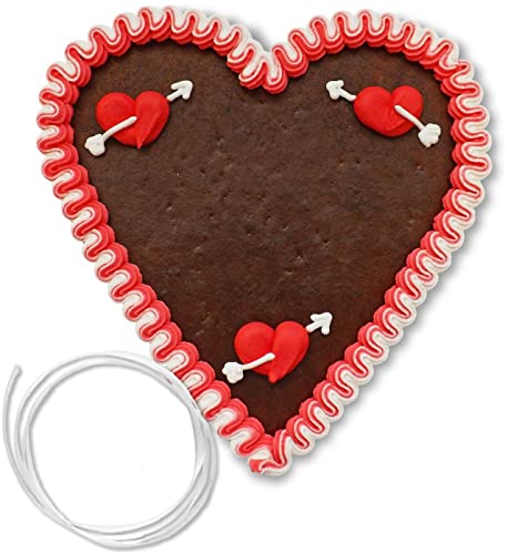 Lebkuchenherz Rohling mit Rand und Deko, 21 cm - L6 - rot-weiß Lebkuchenherz Rohling mit Rand und Deko, 21 cm - L6 - rot-weiß von Lebkuchenwelt