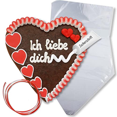 Lebkuchenherz Rohlinge selber Beschriften Set - Liebesgeschenk Valentinstagsgeschenk Geschenke für Verliebte DIY zum selber machen handgemachtes Geschenk für Freund Freundin von LEBKUCHEN WELT von Lebkuchenwelt