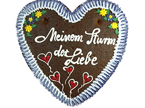 Lebkuchenherz 1000 Gramm mit individuellem Text ca. 46 x 46 cm mit Wunschtext (blau) von Lebkuchenherz München Schifferl