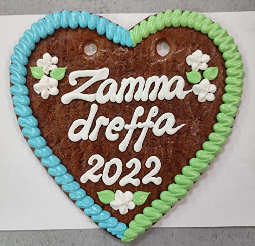 Lebkuchenherz 180 Gramm mit individuellem Text , 22 x 23 cm (gelb) von Lebkuchenherz München Schifferl