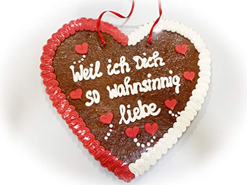 Lebkuchenherzen riesengroß,Lebkuchenherz, Weil ich Dich so wahnsinnig liebe ca.2000 Gramm, 60 cm Lebkuchenherzen riesengroß,Lebkuchenherz, Weil ich Dich so wahnsinnig liebe ca.2000 Gramm, 60 cm von Lebkuchenherz München Schifferl