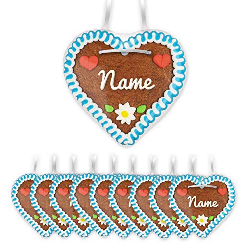10x Individuelle Tischkarte aus Lebkuchen - Farbe: blau-weiß - personalisierte Platzkarte - jetzt online individuell beschriftete Lebkuchenherzen mit Namen konfigurieren 10x Individuelle Tischkarte aus Lebkuchen - Farbe: blau-weiß - personalisierte Platzkarte - jetzt online individuell beschriftete Lebkuchenherzen mit Namen konfigurieren von Lebkuchenwelt