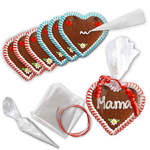 10x Lebkuchenherz Rohlinge - Do it Yourself - Set - 12cm - zum selbst Beschriften von LEBKUCHEN WELT von Lebkuchenwelt