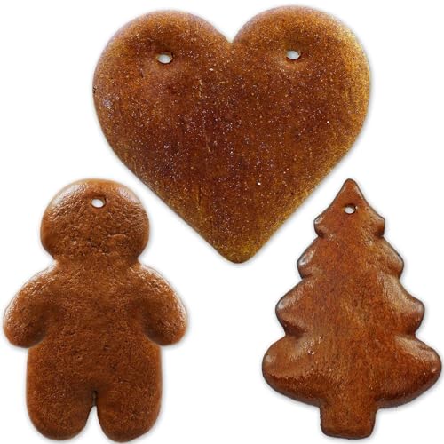 15x Lebkuchen Rohlinge je 5x Herz Tanne Mann zum verzieren - Bastelset zum selber Gestalten für Weihnachten basteln LEBKUCHEN WELT von Lebkuchenwelt