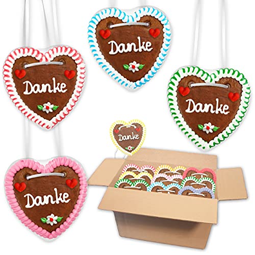 20 Stück Lebkuchenherzen Danke Sprüche mit zufälligen Randfarben 10cm groß, Backfrische Premium Qualität Oktoberfest Lebkuchen Herzen Lebkuchenwelt 20 Stück Lebkuchenherzen Danke Sprüche mit zufälligen Randfarben 10cm groß, Backfrische Premium Qualität Oktoberfest Lebkuchen Herzen Lebkuchenwelt von Lebkuchenwelt