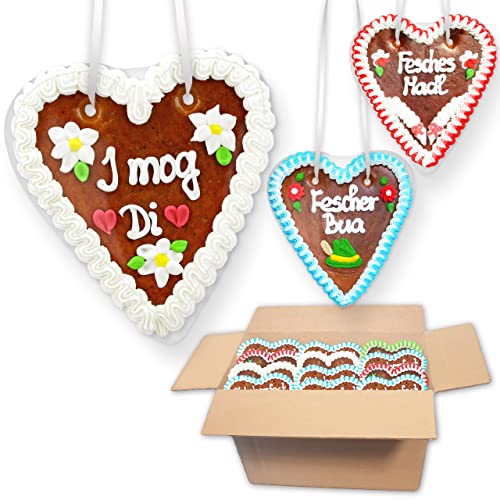 20x Lebkuchenherzen Mischkarton 18cm - Bayerische Sprüche Premium Qualität Frisch & Saftig Lebkuchenherz Blau-Weiß Bayrische Lebkuchen Herzen LEBKUCHEN WELT 20x Lebkuchenherzen Mischkarton 18cm - Bayerische Sprüche Premium Qualität Frisch & Saftig Lebkuchenherz Blau-Weiß Bayrische Lebkuchen Herzen LEBKUCHEN WELT von Lebkuchenwelt