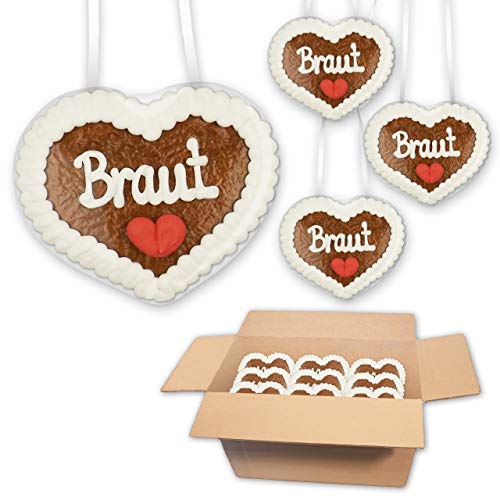 30 Stück Lebkuchenherzen mit - Braut - Schriftzug - je 8x8cm - Super als Dekoration oder süßes Accessoire für den Junggesellinnenabschied 30 Stück Lebkuchenherzen mit - Braut - Schriftzug - je 8x8cm - Super als Dekoration oder süßes Accessoire für den Junggesellinnenabschied von Lebkuchenwelt