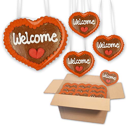 30x Lebkuchenherz Welcome - 8x8cm - Super Geschenk für Gäste - Mit Lebkuchenherzen Gäste willkommen heißen 30x Lebkuchenherz Welcome - 8x8cm - Super Geschenk für Gäste - Mit Lebkuchenherzen Gäste willkommen heißen von Lebkuchenwelt