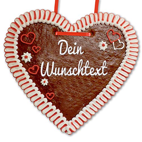 50cm Lebkuchenherz individuell mit Text nach Wunsch - personalisiertes XXL Lebkuchenherz online konfigurieren - persönliches Geschenk - XL - Liebesbeweis von Lebkuchenwelt