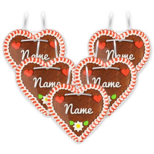 5x Tischkarte individuell aus Lebkuchen - Farbe: rot-weiß - jetzt online individuell beschriftete Lebkuchenherzen mit Namen konfigurieren - personalisierte Platzkarte 5x Tischkarte individuell aus Lebkuchen - Farbe: rot-weiß - jetzt online individuell beschriftete Lebkuchenherzen mit Namen konfigurieren - personalisierte Platzkarte von Lebkuchenwelt