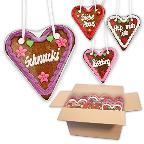 60x Lebkuchen Herzen Mischkarton mit gemischten Wiesn Sprüchen - 14cm | Gastgeschenke für Oktoberfest Mottoparty | Bunte Lebkuchenherz Deko | LEBKUCHEN-WELT 60x Lebkuchen Herzen Mischkarton mit gemischten Wiesn Sprüchen - 14cm | Gastgeschenke für Oktoberfest Mottoparty | Bunte Lebkuchenherz Deko | LEBKUCHEN-WELT von Lebkuchenwelt