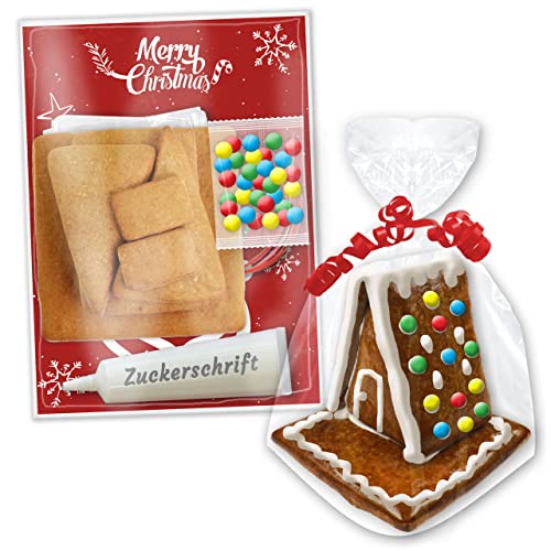 Bastelset: Lebkuchen Rohling - Hexenhaus Bausatz M - 12x11x13cm | Lebkuchenhaus selber bauen & dekorieren verzieren Basteln mit Kindern zu Weihnachten Weihnachtsbasteln von LEBKUCHEN WELT von Lebkuchenwelt