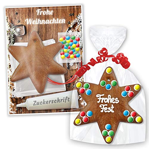 Bastelset: Lebkuchen Rohling - Stern 12cm - inkl. Bastel Zubehör| Pfefferkuchen Rohlinge selber gestalten verzieren & beschriften Basteln mit Kindern zur Weihnachtsbasteln von LEBKUCHEN WELT Bastelset: Lebkuchen Rohling - Stern 12cm - inkl. Bastel Zubehör| Pfefferkuchen Rohlinge selber gestalten verzieren & beschriften Basteln mit Kindern zur Weihnachtsbasteln von LEBKUCHEN WELT von Lebkuchenwelt