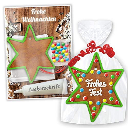 Bastelset: Lebkuchen Rohling - Stern 15cm - grüner Rand - inkl. Bastel Zubehör | Pfefferkuchen Rohlinge selber gestalten verzieren & beschriften Basteln mit Kindern zu Weihnachten von LEBKUCHEN WELT Bastelset: Lebkuchen Rohling - Stern 15cm - grüner Rand - inkl. Bastel Zubehör | Pfefferkuchen Rohlinge selber gestalten verzieren & beschriften Basteln mit Kindern zu Weihnachten von LEBKUCHEN WELT von Lebkuchenwelt