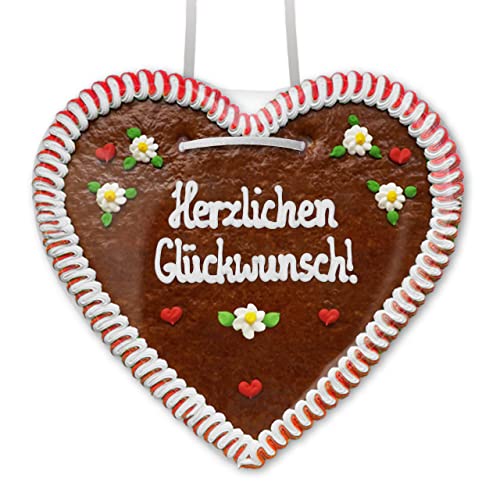 Herzlichen Glückwunsch - Lebkuchenherz 50cm, Geschenke Idee zum Geburtstag LEBKUCHEN WELT von Lebkuchenwelt