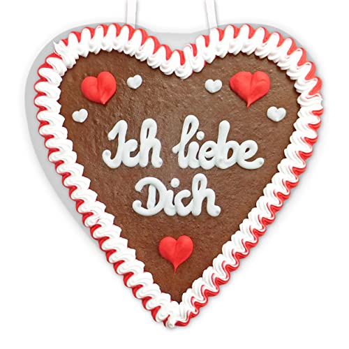 Ich liebe Dich - Lebkuchen Herz - 21cm - perfekt zum Valentinstag oder als Geburtstagsgeschenk für Freund und Freundin von Lebkuchenwelt